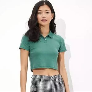 AE super cropped polo- tee- Sz XS